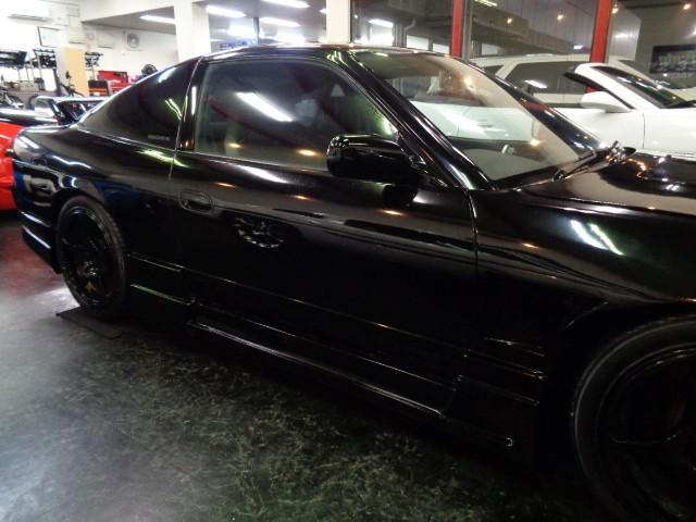 １８０ＳＸ タイプＩＩＩ　後期仕様フルエアロワイドボディＳＲ２０ＤＥＴエンジン純正５ＭＴ社外タービンＥＸマニマフラーエアクリＴＥＩＮ車高調インターＣブレンボキャリパーＨＫＳＥＶＣ社外ＣＰＵ５穴ハブＶＯＬＫアルミエアロボンネット（18枚目）