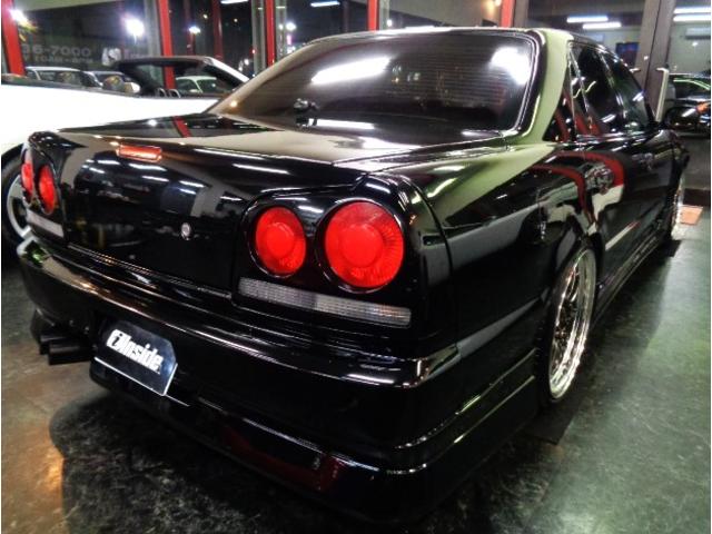 スカイライン 25GT-Xターボ ブラックカラーフルエアロRB25DETターボNEO6エンジン5MTミッションデュアルマフラーBLITZエアクリインターC車高調プロフェックKOYOラジエター対向キャリパーSSR19アルミTベルト交換済(3枚目)