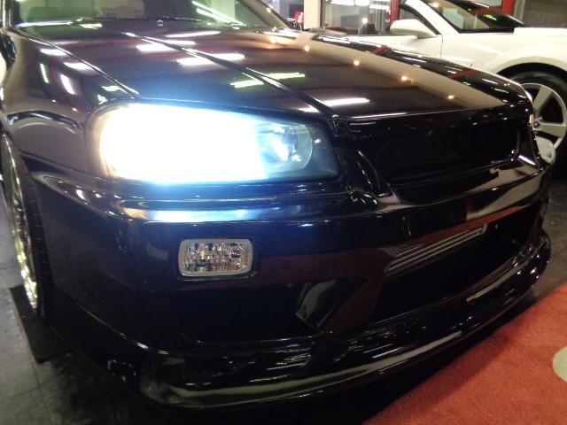 スカイライン 25GT-Xターボ ブラックカラーフルエアロRB25DETターボNEO6エンジン5MTミッションデュアルマフラーBLITZエアクリインターC車高調プロフェックKOYOラジエター対向キャリパーSSR19アルミTベルト交換済(6枚目)