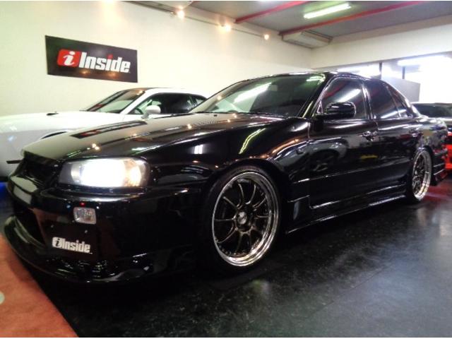 スカイライン 25GT-Xターボ ブラックカラーフルエアロRB25DETターボNEO6エンジン5MTミッションデュアルマフラーBLITZエアクリインターC車高調プロフェックKOYOラジエター対向キャリパーSSR19アルミTベルト交換済(7枚目)