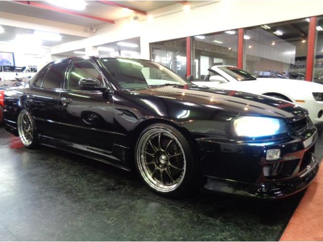 スカイライン 25GT-Xターボ ブラックカラーフルエアロRB25DETターボNEO6エンジン5MTミッションデュアルマフラーBLITZエアクリインターC車高調プロフェックKOYOラジエター対向キャリパーSSR19アルミTベルト交換済(8枚目)