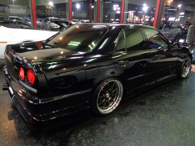 スカイライン 25GT-Xターボ ブラックカラーフルエアロRB25DETターボNEO6エンジン5MTミッションデュアルマフラーBLITZエアクリインターC車高調プロフェックKOYOラジエター対向キャリパーSSR19アルミTベルト交換済(18枚目)