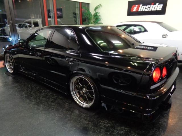 スカイライン 25GT-Xターボ ブラックカラーフルエアロRB25DETターボNEO6エンジン5MTミッションデュアルマフラーBLITZエアクリインターC車高調プロフェックKOYOラジエター対向キャリパーSSR19アルミTベルト交換済(19枚目)