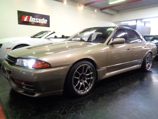 スカイライン ＧＴＳ－ｔタイプＭ　Ｒ３２ＧＴＲ仕様フルエアロシリカブレスカラーＲＢ２５ＤＥＴターボＮＥＯ６エンジン公認５ＭＴマフラーＨＫＳエアクリ車高調ラジエター対向キャリパー追加メーターＷＯＲＫアルミレカロシートイタルボランテステア（7枚目）