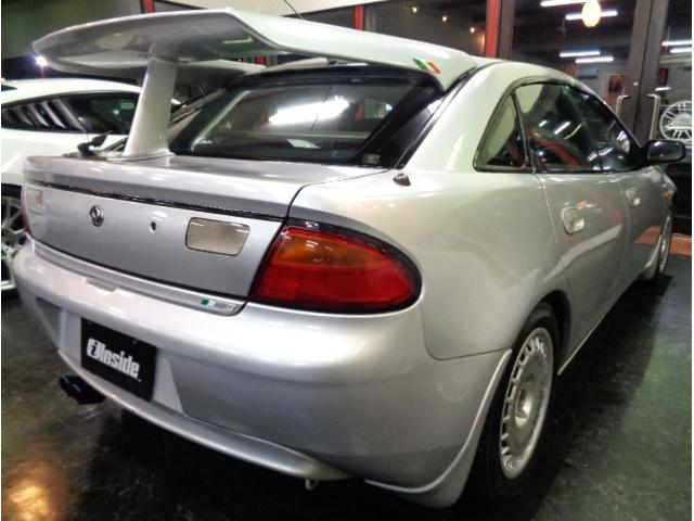 ランティス タイプG 最終型シルバーストーンMカラーハッチバックボディMAZDASPEED大型リアスポBP-ZE型エンジン純正5MT2本出しマフラー車高調レカロシート大型FOGライトレーシングハートアルミ走行5万km台(3枚目)