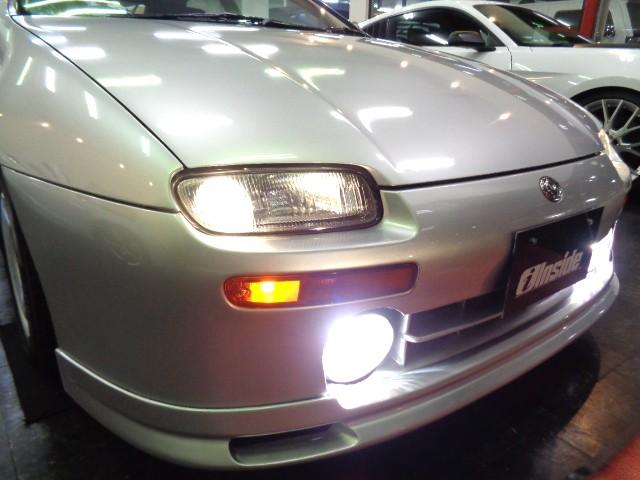 ランティス タイプG 最終型シルバーストーンMカラーハッチバックボディMAZDASPEED大型リアスポBP-ZE型エンジン純正5MT2本出しマフラー車高調レカロシート大型FOGライトレーシングハートアルミ走行5万km台(6枚目)