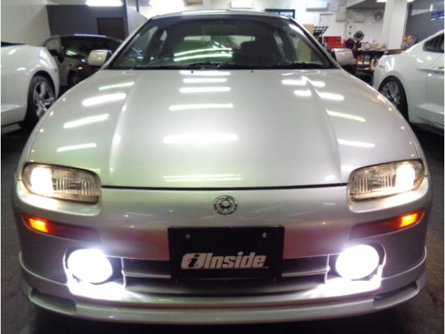 ランティス タイプG 最終型シルバーストーンMカラーハッチバックボディMAZDASPEED大型リアスポBP-ZE型エンジン純正5MT2本出しマフラー車高調レカロシート大型FOGライトレーシングハートアルミ走行5万km台(9枚目)