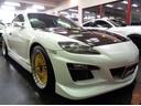 ＲＸ－８ タイプＳ　後期モデルスノーフレイクホワイトＰカラーフルエアロＲＭＡＧＩＣリアスポＲＥＮＥＳＩＳロータリーエンジン６ＭＴステンマフラー車高調オイルクーラータワーバーＳＳＲ１９アルミ追加モニターＢＲＩＤＥインテリア（2枚目）