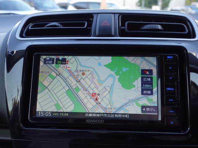 ミラージュ M Kenwood製メモリーナビ ETC リヤビューカメラ 衝突被害軽減ブレーキシステム アイドリングストップ KOSキー プッシュスタート(12枚目)
