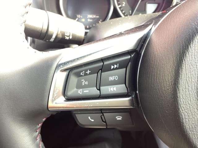 �X�e�A�����O�����ɂ̓I�[�f�B�I�R���g���[���X�C�b�`�𓋍ځB���s���ł��ȒP�ɉ��ʂ̏グ�����A�Ȃ̑���߂��A���[�h�̐؂�ւ����\�ł��B�N�C�b�N�ɐ؂�ւ��Ă��D�݂̉��y�Ŋy�����h���C�u���I