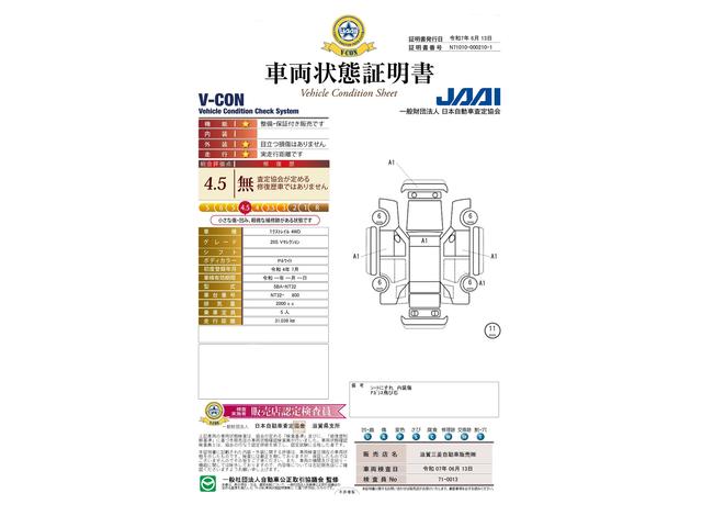 車両状態評価書