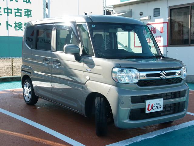 スペーシア ハイブリッドＸ　セーフティーＰＫＧ　全方位モニター　純正スマホ連携メモリーナビ　前後ドラレコ　両側電動スライドドア　衝突軽減ブレーキ　前後誤発進抑制　シートヒーター　ワンオーナー（3枚目）