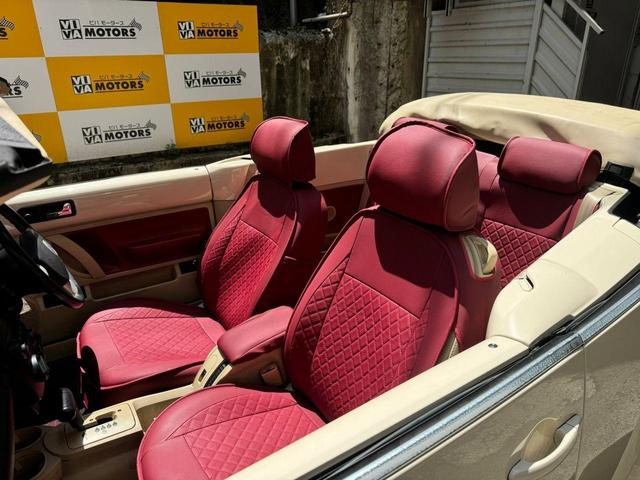 ニュービートルカブリオレ プラス　ベージュレザーシート　レッドシートカバー　レーダー探知機　ドラレコ　ＥＴＣ付（35枚目）