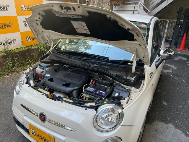 500 ツインエア ポップ 2025年11月クラッチ交換済 ツインエア ターボ デュアロジック 地デジナビ ETC キーレス×1本 スペアキー×1本 スペアタイヤ(50枚目)