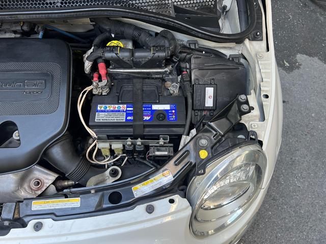 500 ツインエア ポップ 2025年11月クラッチ交換済 ツインエア ターボ デュアロジック 地デジナビ ETC キーレス×1本 スペアキー×1本 スペアタイヤ(52枚目)
