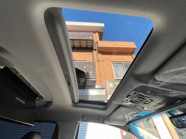 アルファード 2.5S Cパッケージ MC後 アルパインBIGX11型ナビ(純正DAトランク移設) アルパイン12.8型リアモニター 前後ドラレコ 3WAYスピーカー サンルーフ デジタルインナーミラー BSM 車高調(ノーマル有り)(17枚目)