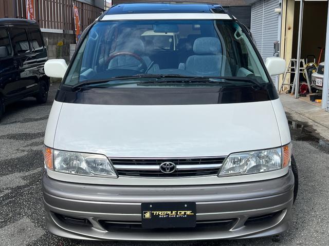 エスティマ Ｇ　７人乗り　ツインムーンルーフ　社外ナビ　フルセグ　バックカメラ　ＵＳＢ接続音楽再生　ＥＴＣ　純正キーレス　社外エアロ（Ｆ　Ｓ　Ｒ）　社外フジツボマフラー　社外１７インチＡＷ　社外ローダウン足回り（2枚目）