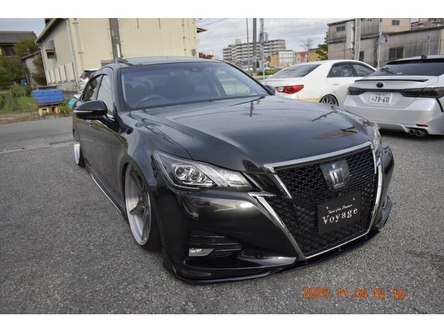 クラウン アスリートＧ－Ｔ　革　ＳＲ　マルチ　走行４９０００キロ　車検受け渡し　イデアルエアサス＆ブレーキシステムＦ８ポットＲ６ポット　レオンハルト２０インチアルミ　Ｆリップ社外　サイドモデリスタ　Ｒモデリスタ　ヘッドライト加工（10枚目）