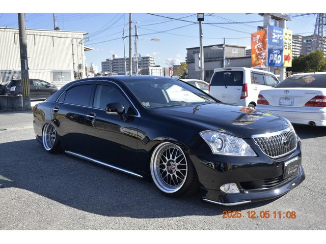 クラウンマジェスタ Gタイプ 革 マルチ プレミアムサンド モデリスタエアロ WORKジスタンス19AW 社外アーム ROAMAIRエアサス(28枚目)