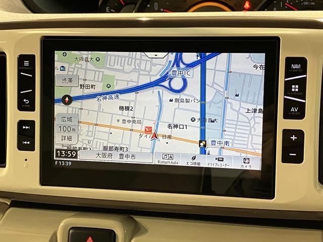 ムーヴキャンバス ＧメイクアップリミテッドＳＡＩＩＩ　８型ナビ／リヤモニター　スマートアシストＩＩＩ　ＬＥＤヘッドライト／フォグ　８インチナビ　パノラマカメラ　ドライブレコーダー　リヤモニター　両側電動スライドドア　置き楽ボックス　オートライト　オートエアコン　キーフリー（6枚目）
