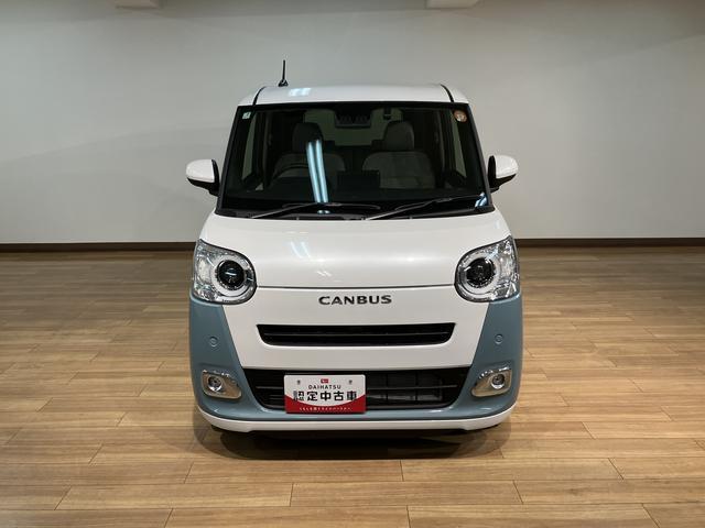 ムーヴキャンバス ストライプスＧターボ　２５年ナビ／ＦＲドラレコ／バックカメラ　サポカーＳワイド適合　ＵＳＢ接続端子　電動パーキングブレーキ　シートヒーター　両側オートスライドドア　Ｐスタート　全車速追従機能付ＡＣＣ　ホッとカップホルダー　キーフリー（2枚目）