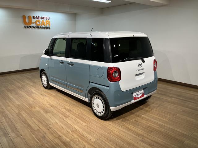 ムーヴキャンバス ストライプスＧターボ　２５年ナビ／ＦＲドラレコ／バックカメラ　サポカーＳワイド適合　ＵＳＢ接続端子　電動パーキングブレーキ　シートヒーター　両側オートスライドドア　Ｐスタート　全車速追従機能付ＡＣＣ　ホッとカップホルダー　キーフリー（16枚目）