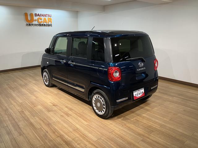 ムーヴキャンバス セオリーＧターボ　弊社元試乗車／２５年ナビ／バックカメラ　サポカーＳワイド適合　ＵＳＢ接続端子　電動パーキングブレーキ　シートヒーター　両側オートスライドドア　Ｐスタート　全車速追従機能付ＡＣＣ　ホッとカップホルダー　キーフリー（15枚目）