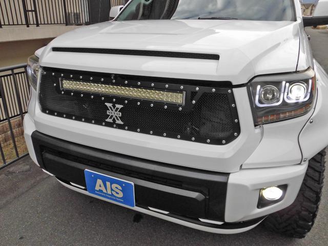 タンドラ クルーマックス　ＳＲ５　アルパインナビ　フルセグＴＶ　ロックフォードスピーカー　ハニーＤオーバーフェンダー＆フロントリップ　リフトアップ　２０インチＡＷ　ＬＥＥＲトノカバー　フローマスターマフラー（21枚目）