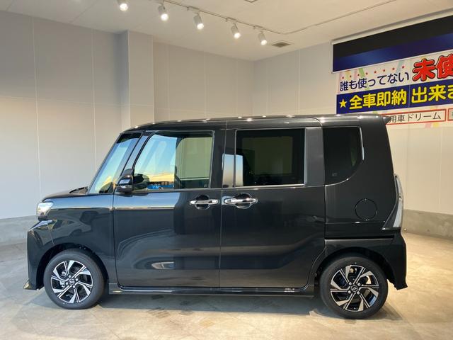 タント カスタムＸ　届出済未使用車　両側電動スライドドア　衝突被害軽減ブレーキ　禁煙車　アルミホイール　ＬＥＤヘッドライト　シートヒーター　電子パーキング　オートブレーキホールド　パーキングセンサー　シートバックテーブル（10枚目）