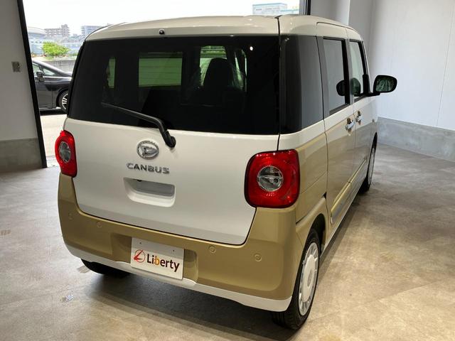 ムーヴキャンバス ストライプスＧ　届出済未使用車　禁煙車　両側電動スライドドア　衝突被害軽減ブレーキ　電子パーキング　オートブレーキホールド　前席シートヒーター　ホットカップホルダー　スマートキー　ＬＥＤヘッドライト　電動格納ミラー（13枚目）