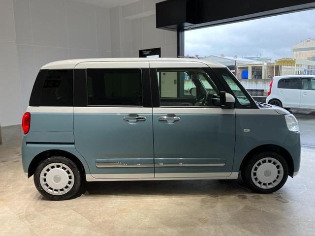 ムーヴキャンバス ストライプスＧ　届出済未使用車　禁煙車　両側電動スライドドア　衝突被害軽減ブレーキ　ＬＥＤヘッドライト　電子パーキング　オートブレーキホールド　前席シートヒーター　ホットカップホルダー　スマートキー　電動格納ミラー（9枚目）