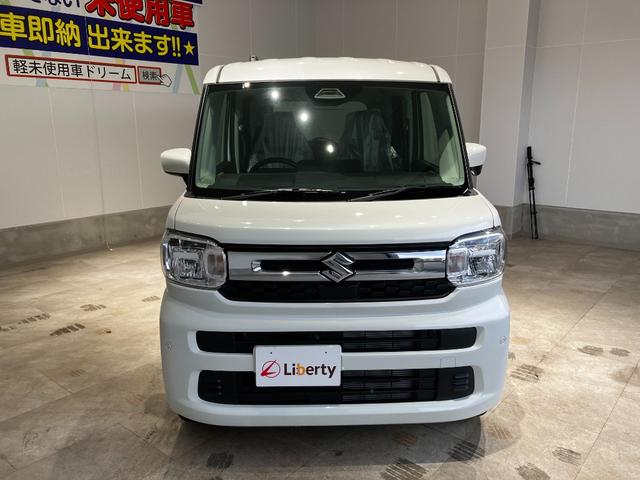 スペーシア ハイブリッドG 届出済未使用車 両側スライドドア クリアランスソナー 衝突被害軽減システム オートライト LEDヘッドランプ スマートキー アイドリングストップ 電動格納ミラー ベンチシート CVT 盗難防止システム(6枚目)