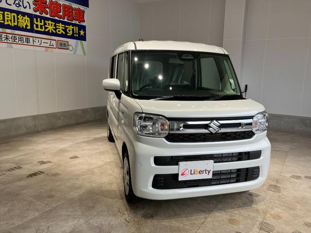 スペーシア ハイブリッドG 届出済未使用車 両側スライドドア クリアランスソナー 衝突被害軽減システム オートライト LEDヘッドランプ スマートキー アイドリングストップ 電動格納ミラー ベンチシート CVT 盗難防止システム(7枚目)