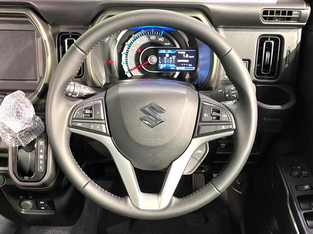 ハスラー タフワイルド　届出済未使用車　衝突被害軽減システム　コーナーセンサー　前席シートヒーター　アダプティブクルーズコントロール　禁煙　ＵＳＢソケット　革巻ステアリング　純正１５インチＡＷ　ＬＥＤヘッド　電動格納ミラー（11枚目）