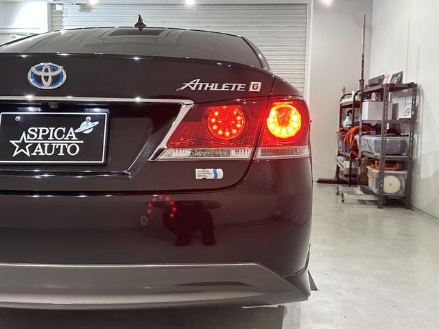 クラウンハイブリッド アスリートＧ　サンルーフ／ブラックレザーシート／車高調／ｌｅｖａｎｎａ　１９ＡＷ／社外アンビエントライト／シートヒーター＆クーラー／コーナーセンサー／追従式クルコン／リアロールサンシェード／イエローフォグランプ（35枚目）