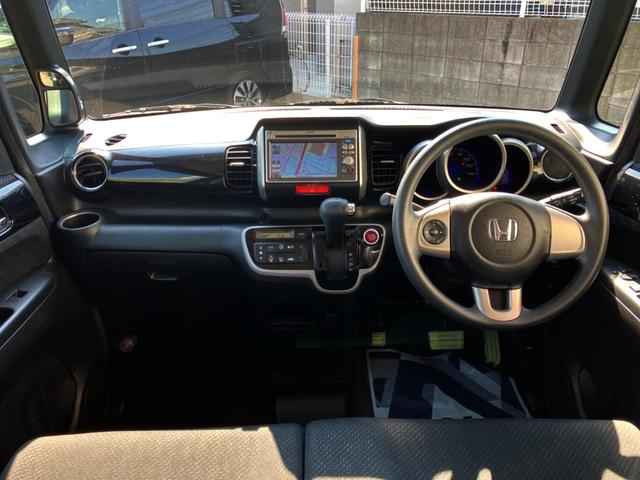 N-BOXカスタム G・Lパッケージ 電動スライドドア 純正SDナビ バックカメラ 禁煙車 HIDヘッド ETC オートエアコン 純正14インチアルミ CD DVD再生 地デジ(2枚目)