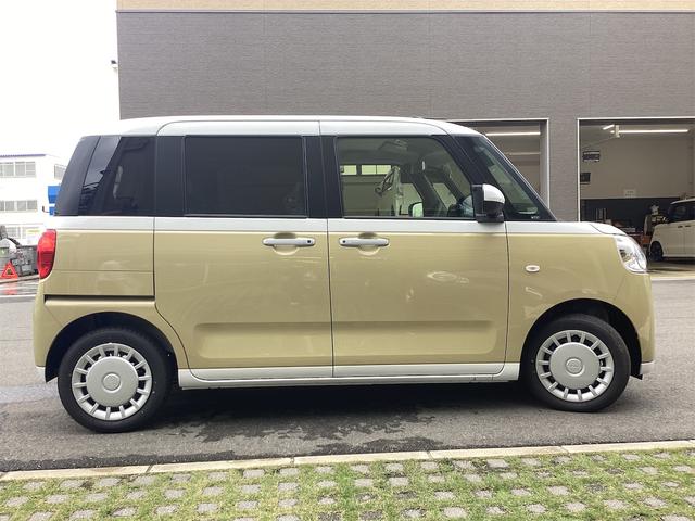 ムーヴキャンバス ストライプスＸ　バックカメラ　両側電動スライドドア　クリアランスソナー　衝突被害軽減システム　オートライト　スマートキー　アイドリングストップ　電動格納ミラー　ベンチシート　ＣＶＴ　ＥＳＣ　エアコン（4枚目）