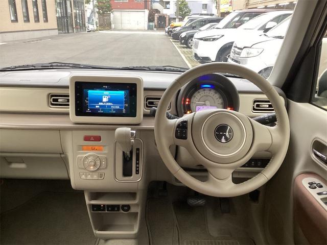 アルトラパン X 衝突軽減B 純正ディスプレイ Bカメラ HIDヘッドライト スマートキー プッシュスタート アイドリングストップ 前席シートヒーター 革巻きステアリング ステアリングスイッチ 純正アルミホイール(5枚目)