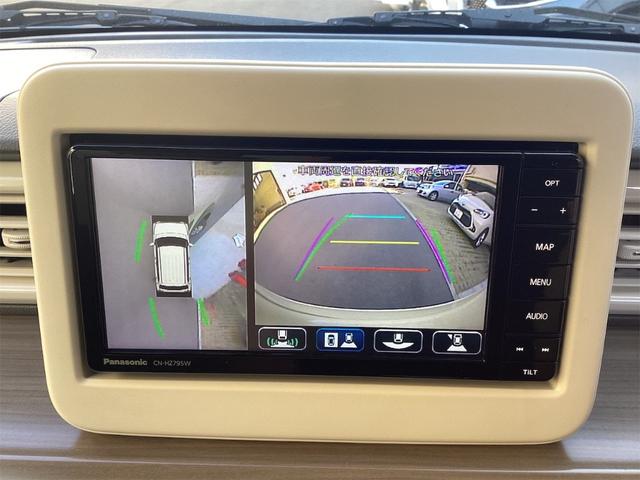 アルトラパン X 衝突軽減B 純正ナビ TV 全方位カメラ LEDヘッドライト スマートキー プッシュスタート アイドリングストップ 革巻きステアリング 前席シートヒーター ステアリングスイッチ 純正アルミホイール(8枚目)