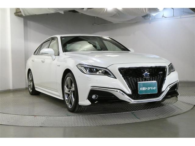 クラウンハイブリッド ＲＳアドバンス　地デジ　衝突被害軽減装置　エアロ　黒革シート　ＬＥＤヘットライト　後カメラ　クルコン　ＡＣ　Ｐシート　エアバッグ　ナビＴＶ　セキュリティーアラーム　１００Ｖ充電　キーフリー　スマートキ　メモリナビ（3枚目）