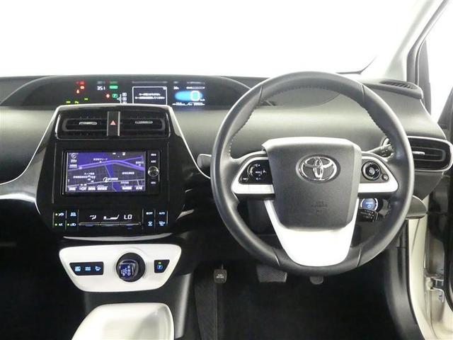 プリウス A フルセグ メモリーナビ DVD再生 バックカメラ 衝突被害軽減システム ETC ドラレコ LEDヘッドランプ ワンオーナー(4枚目)