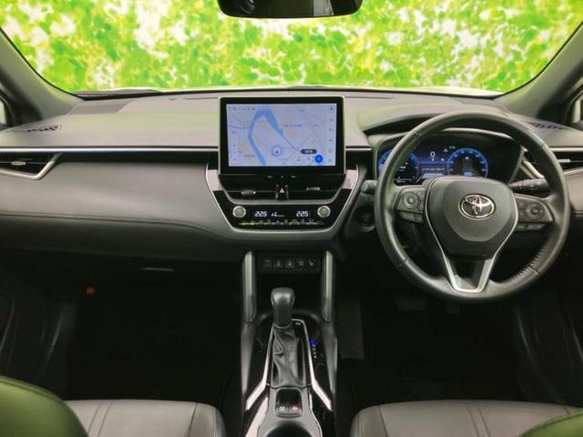 カローラクロス ハイブリッドZ 新品タイヤ/パノラマルーフ/モデリスタエアロ/保証書/ディスプレイオーディオ+ナビ10.5インチ/シートヒーター/パノラミックビューモニター/車線逸脱防止支援システム/シート ハーフレザー サンルーフ(4枚目)