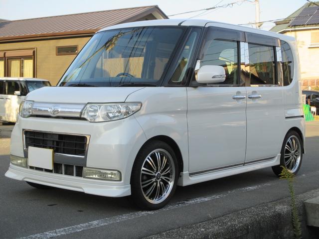 タント カスタムＲＳ　ターボ　１６インチＡＷ　柿本改マフラー　リップスポイラー　レザー調シート　ＬＥＤライト・ウィンカー・テール・バック・リフレクター　ナビ・ＴＶ・Ｂカメラ　ＥＴＣ　スマートキー　ＨＩＤ　電動スライドドア（3枚目）