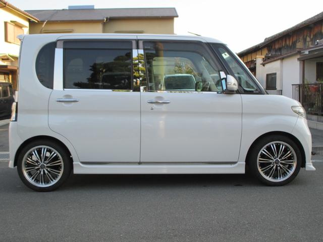 タント カスタムＲＳ　ターボ　１６インチＡＷ　柿本改マフラー　リップスポイラー　レザー調シート　ＬＥＤライト・ウィンカー・テール・バック・リフレクター　ナビ・ＴＶ・Ｂカメラ　ＥＴＣ　スマートキー　ＨＩＤ　電動スライドドア（4枚目）