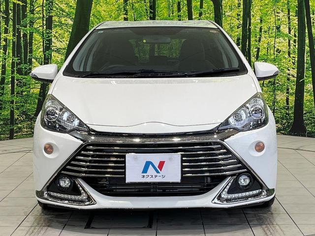 アクア Ｇ　Ｇ’ｓ　純正ＳＤナビ　バックカメラ　禁煙車　ハーフレザーシート　スマートキー　ＬＥＤヘッド　ビルトインＥＴＣ　クルコン　純正１７インチアルミ　オートハイビーム　オートライト　オートエアコン（14枚目）