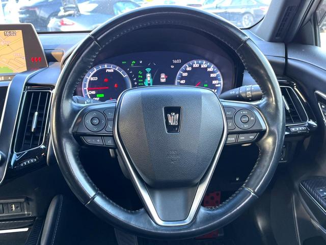 クラウンハイブリッド RSアドバンス モデリスタエアロキット ムーンルーフ レザーシートパッケージ デジタルインナーミラー セーフティパッケージプラス 純正ナビ パノラミックビュー 三眼LEDヘッド 純正18インチAW パドルシフト 禁煙(14枚目)