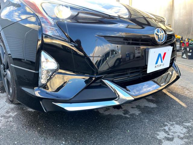 プリウス Sツーリングセレクション モデリスタエアロ 純正ナビ バックカメラ LEDヘッド 黒合皮シート シートヒーター 純正17インチブラック塗装AW 横滑り防止 ETC スマートキー オートライト Bluetooth 禁煙車(3枚目)