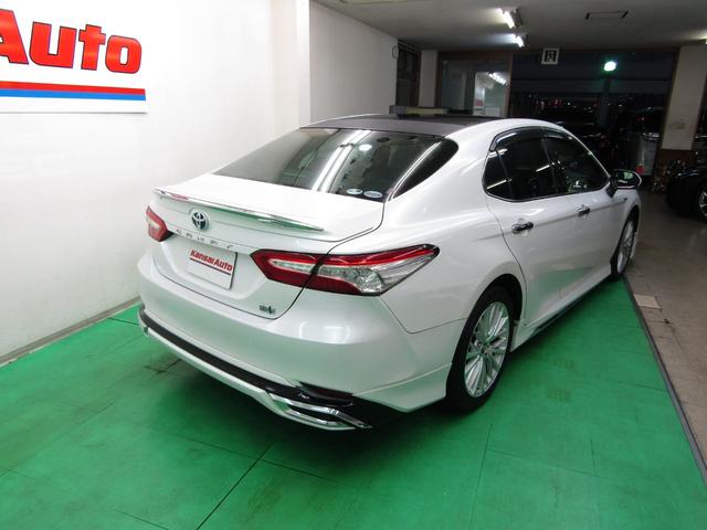 カムリ Ｇレザーパッケージ　ＴＳＳ　ムーンルーフ　モデエアロ　８インチＳＤナビ　ブルーレイ　Ｂｌｕｅｔｏｏｔｈ　バックカメラ　ＥＴＣ　スマートキー　オートライト　ＬＥＤヘッド　フォグ　レザーシート　シートヒーター　Ｐシート（7枚目）