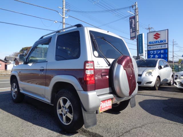 パジェロミニ エクシード　１年走行距離無制限保証付／パートタイム４ＷＤ／外品ナビ／ＣＤ／ＴＶ／ＦＭ・ＡＭラジオ／ＥＴＣ／フロントフォグライト／背面タイヤ／純正１５ＡＷ／フェンダーミラー／ルーフレール／ヘッドライトレベライザー（6枚目）