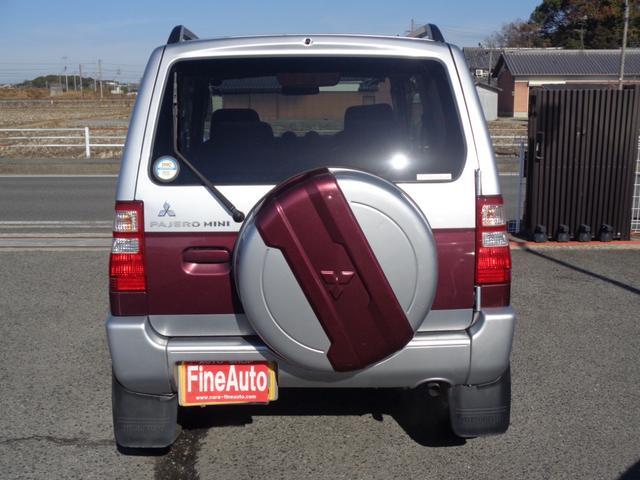 パジェロミニ エクシード　１年走行距離無制限保証付／パートタイム４ＷＤ／外品ナビ／ＣＤ／ＴＶ／ＦＭ・ＡＭラジオ／ＥＴＣ／フロントフォグライト／背面タイヤ／純正１５ＡＷ／フェンダーミラー／ルーフレール／ヘッドライトレベライザー（7枚目）